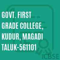 Govt. First Grade College, Kudur, Magadi Taluk-561101 Logo