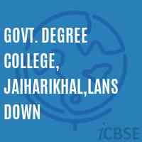 Govt. Degree College, Jaiharikhal,Lansdown Logo