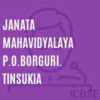 Janata Mahavidyalaya P.O.Borguri. Tinsukia College Logo
