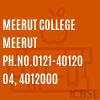 Meerut College Meerut Ph.No.0121-4012004, 4012000 Logo