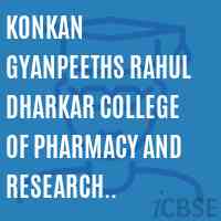 Konkan Gyanpeeths Rahul Dharkar College of Pharmacy and Research Institute Vengaon Road Dahivali Karjat Dist Raigad 410 201 Logo