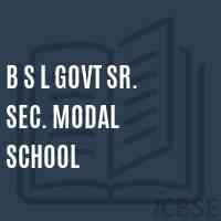 B S L Govt Sr. Sec. Modal School Logo