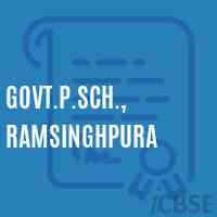 Govt.P.Sch., Ramsinghpura Primary School Logo