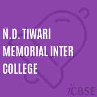 N.D. Tiwari Memorial Inter College Senior Secondary School Logo