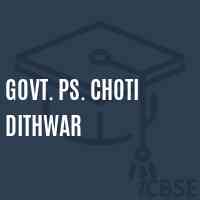 Govt. Ps. Choti Dithwar Primary School Logo