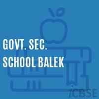 Govt. Sec. School Balek Logo
