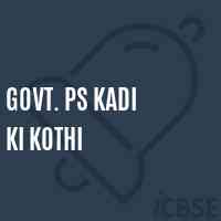 Govt. Ps Kadi Ki Kothi Primary School Logo
