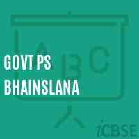Govt Ps Bhainslana Primary School Logo