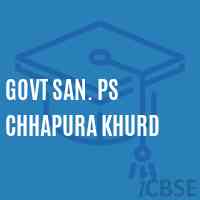 Govt San. Ps Chhapura Khurd Primary School Logo