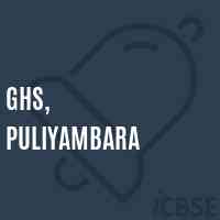 Ghs, Puliyambara Secondary School Logo