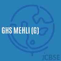 Ghs Mehli (G) Secondary School Logo