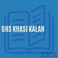 Ghs Khasi Kalan Secondary School Logo