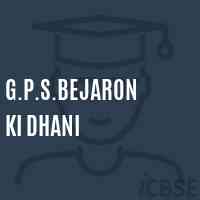 G.P.S.Bejaron Ki Dhani Primary School Logo