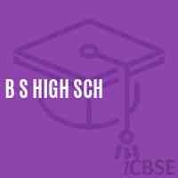 B S High Sch Secondary School Logo