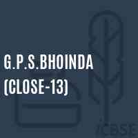 G.P.S.BHOINDA (Close-13) Primary School Logo