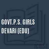 Govt.P.S. Girls Devari (Edu) Primary School Logo