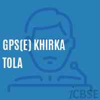 Gps(E) Khirka Tola Primary School Logo