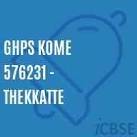 Ghps Kome 576231 - Thekkatte Middle School Logo