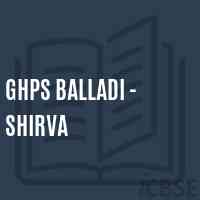 Ghps Balladi - Shirva Middle School Logo