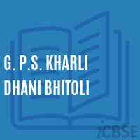 G. P.S. Kharli Dhani Bhitoli Primary School Logo