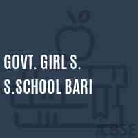 Govt. Girl S. S.School Bari Logo