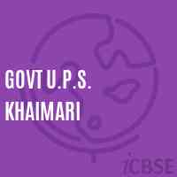 Govt U.P.S. Khaimari Middle School Logo