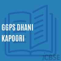 Ggps Dhani Kapoori Primary School Logo
