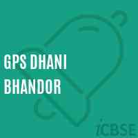 Gps Dhani Bhandor Primary School Logo