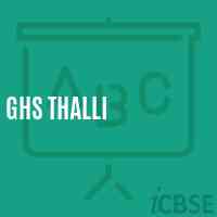 Ghs Thalli Secondary School Logo
