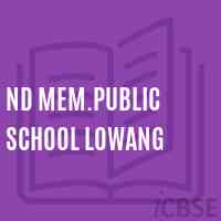 Nd Mem.Public School Lowang Logo