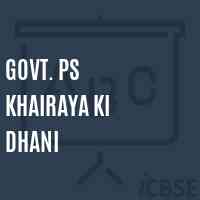 Govt. Ps Khairaya Ki Dhani Primary School Logo