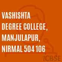 Vashishta Degree College, Manjulapur, Nirmal 504 106 Logo