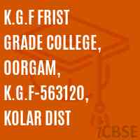 K.G.F Frist Grade College, Oorgam, K.G.F-563120, Kolar Dist Logo
