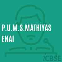 P.U.M.S.Mathiyasenai Middle School Logo