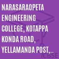 Narasaraopeta Engineering College, Kotappa Konda Road, Yellamanda Post, Narasaraopet, PIN-522601(CC-47) Logo