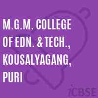 M.G.M. College of Edn. & Tech., Kousalyagang, Puri Logo