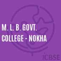 M. L. B. Govt. College - Nokha Logo