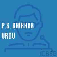 P.S. Khirhar Urdu Primary School Logo