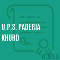 U.P.S. Paderia Khurd Middle School Logo