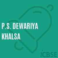 P.S. Dewariya Khalsa Primary School Logo