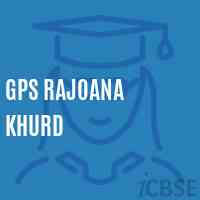Gps Rajoana Khurd Primary School Logo