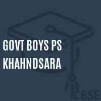 Govt Boys Ps Khahndsara Primary School Logo