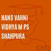Hans Vahni Vidhya M Ps Shahpura Middle School Logo