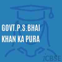 Govt.P.S.Bhai Khan Ka Pura Primary School Logo