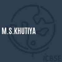 M.S.Khutiya Middle School Logo