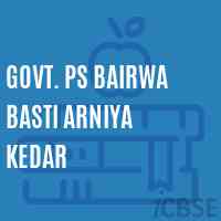 Govt. Ps Bairwa Basti Arniya Kedar Primary School Logo