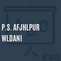P.S. Afjhlpur Wldani Primary School Logo