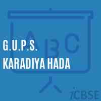 G.U.P.S. Karadiya Hada Middle School Logo
