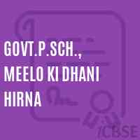 Govt.P.Sch., Meelo Ki Dhani Hirna Primary School Logo