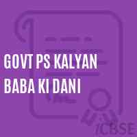Govt Ps Kalyan Baba Ki Dani Primary School Logo